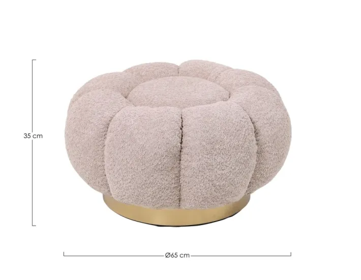 Bizzotto Pouf>POUF EFFETTO BOUCLE' ROSA ANTICO - FLOREL