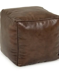 Bizzotto Pouf>POUF IN PELLE MARRONE - MENDEZ