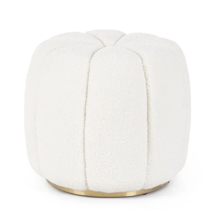 Bizzotto Pouf>POUF IN TESSUTO BIANCO - KAROLINA