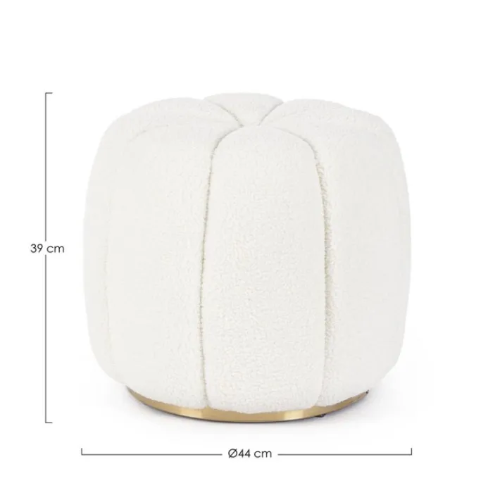 Bizzotto Pouf>POUF IN TESSUTO BIANCO - KAROLINA