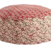 Bizzotto Pouf>POUF LORIENT ROSSO C-FOGLIA-FIORE D65X25