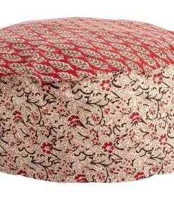 Bizzotto Pouf>POUF LORIENT ROSSO C-FOGLIA-FIORE D65X25