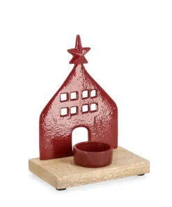 Bizzotto Vasi E Portacandele Natalizi>P.TEALIGHT 1P CORNWALL CHIESA ROSS H16,5