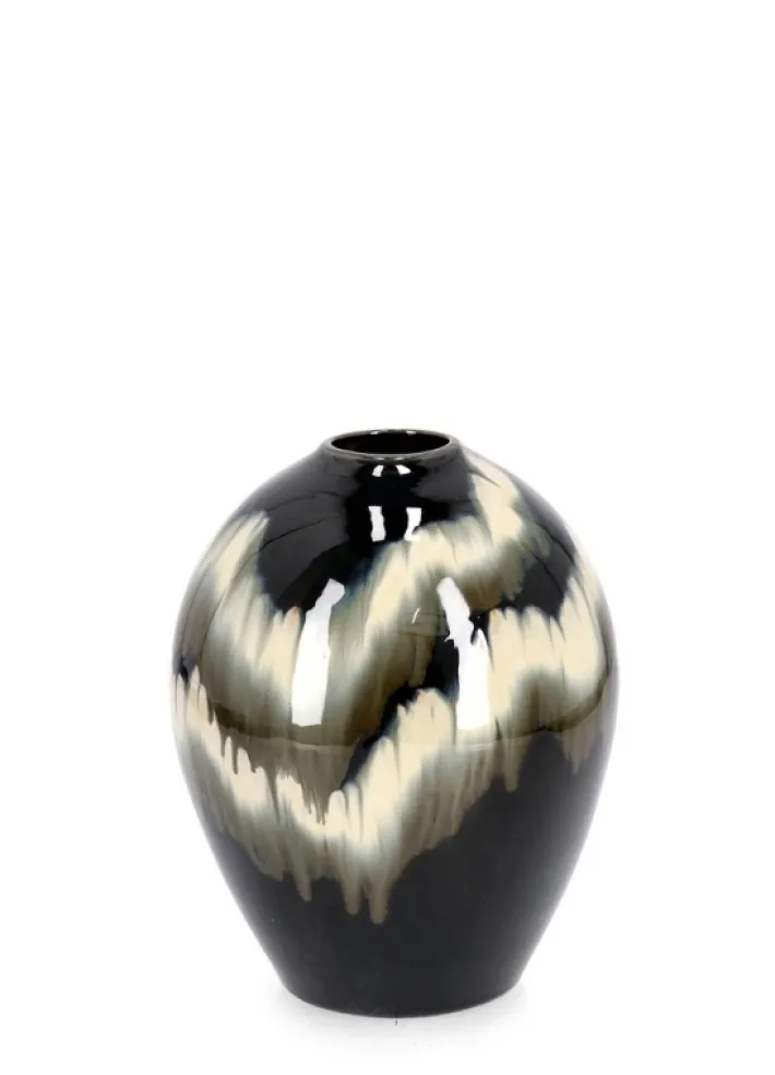 Bizzotto Vasi E Coprivasi>P.VASO COIRA BOMBATO NERO MELANGE H30