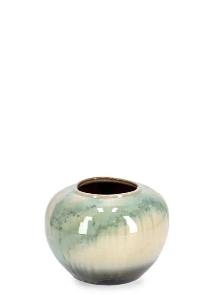 Bizzotto Vasi E Coprivasi>P.VASO COIRA TONDO BIANCO AZZURRO D25