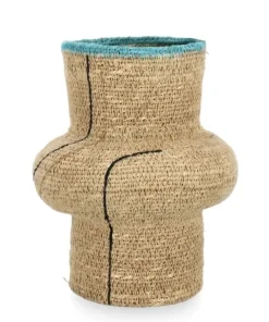 Bizzotto Ceste Decorative>P.VASO DECOR THANG NATURALE AZZURRO H23