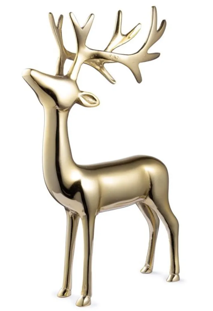 Bizzotto Oggettistica>RENNA GLOWER STAND ORO H28