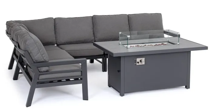 Bizzotto Salotti Completi>SALOTTO ANGOLARE IN ALLUMINIO ANTRACITE PG61 - HENDRIX
