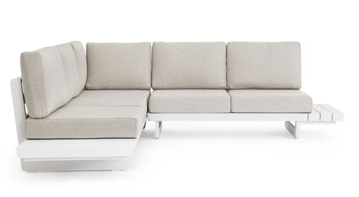 Bizzotto Salotti Completi>SALOTTO ANGOLARE IN ALLUMINIO BIANCO WG20 - INFINITY