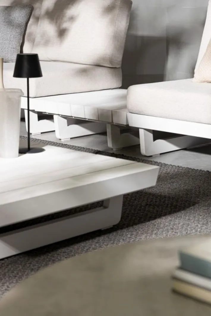 Bizzotto Salotti Completi>SALOTTO ANGOLARE IN ALLUMINIO BIANCO WG20 - INFINITY