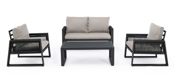 Bizzotto Salotti Completi>SALOTTO IN ALLUMINIO ANTRACITE LH32 - CAPTIVA