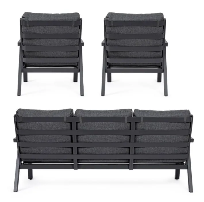 Bizzotto Salotti Completi>SALOTTO IN ALLUMINIO ANTRACITE JX55 - TRUMAN