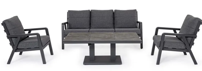 Bizzotto Salotti Completi>SALOTTO IN ALLUMINIO ANTRACITE JX55 - TRUMAN