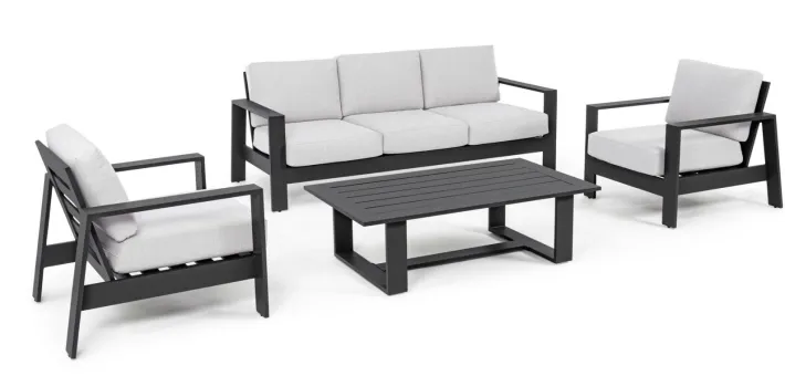 Bizzotto Salotti Completi>SALOTTO IN ALLUMINIO ANTRACITE YK13 - BALTIC