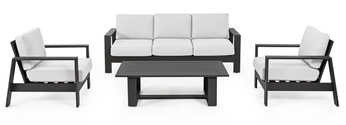 Bizzotto Salotti Completi>SALOTTO IN ALLUMINIO ANTRACITE YK13 - BALTIC