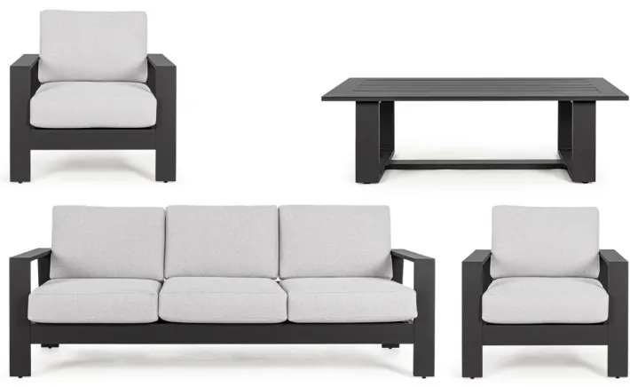 Bizzotto Salotti Completi>SALOTTO IN ALLUMINIO ANTRACITE YK13 - BALTIC