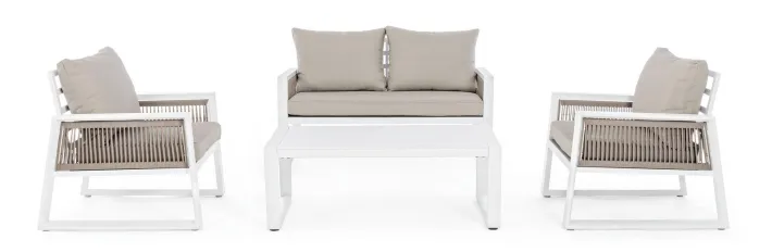 Bizzotto Salotti Completi>SALOTTO IN ALLUMINIO BIANCO LH30 - CAPTIVA