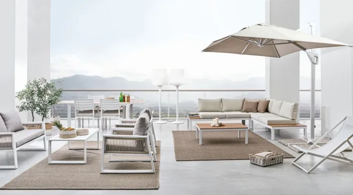 Bizzotto Salotti Completi>SALOTTO IN ALLUMINIO BIANCO LH30 - CAPTIVA