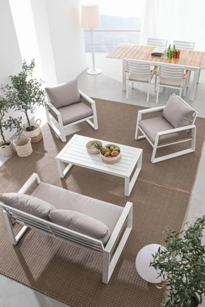 Bizzotto Salotti Completi>SALOTTO IN ALLUMINIO BIANCO LH30 - CAPTIVA