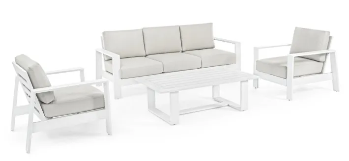 Bizzotto Salotti Completi>SALOTTO IN ALLUMINIO BIANCO YK11 - BALTIC