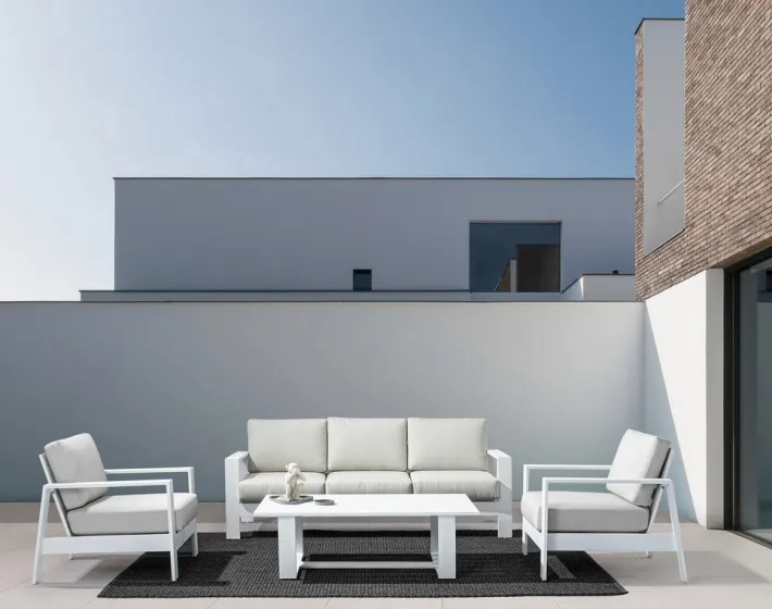 Bizzotto Salotti Completi>SALOTTO IN ALLUMINIO BIANCO YK11 - BALTIC