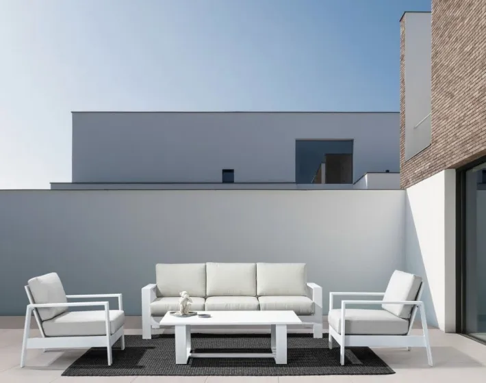 Bizzotto Salotti Completi>SALOTTO IN ALLUMINIO BIANCO YK11 - BALTIC