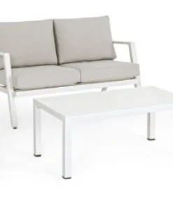 Bizzotto Salotti Completi>SALOTTO IN ALLUMINIO CON CUSCINI BIANCO YK11 - HARLEY