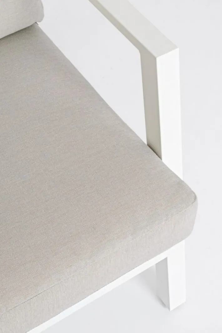 Bizzotto Salotti Completi>SALOTTO IN ALLUMINIO CON CUSCINI BIANCO YK11 - HARLEY
