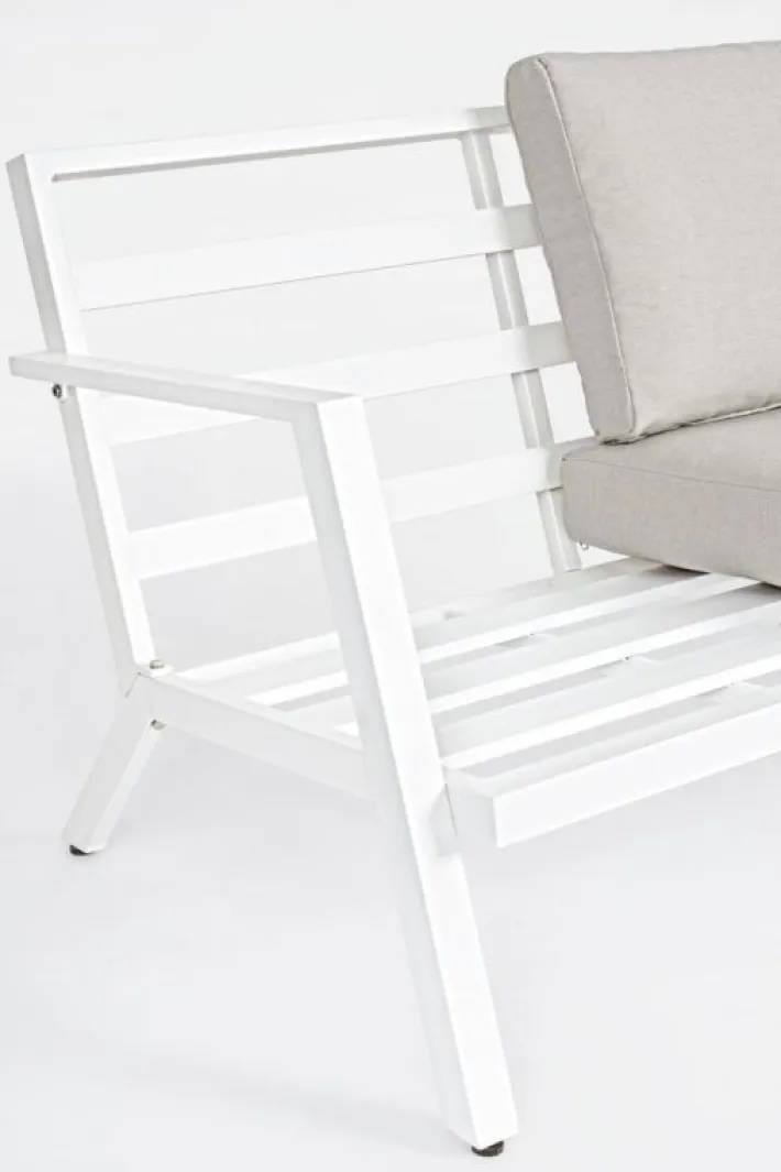 Bizzotto Salotti Completi>SALOTTO IN ALLUMINIO CON CUSCINI BIANCO YK11 - HARLEY