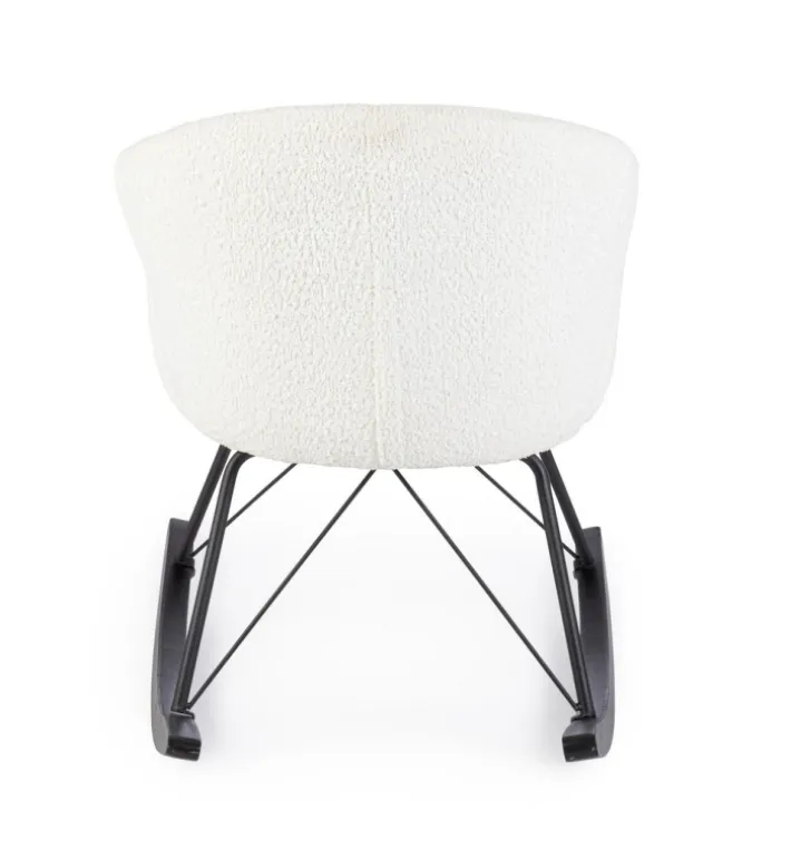 Bizzotto Poltrone E Chaise Longue>SEDIA A DONDOLO EFFETTO BOUCLE' BIANCA - SIBILLA