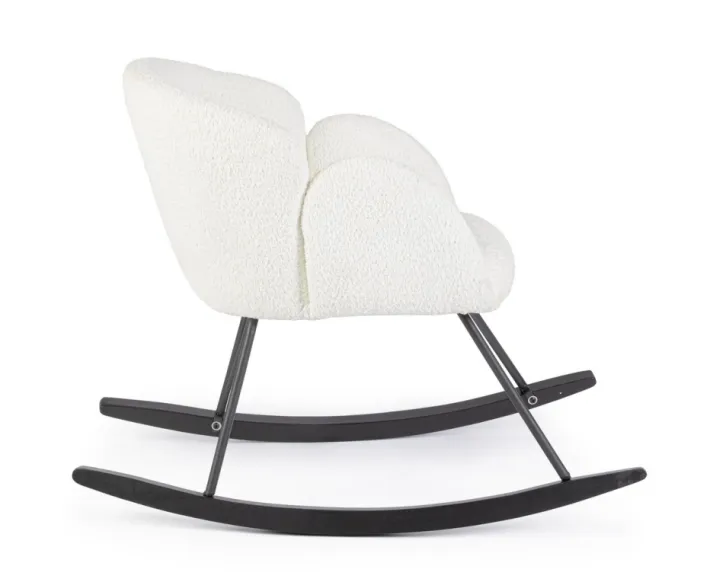 Bizzotto Poltrone E Chaise Longue>SEDIA A DONDOLO EFFETTO BOUCLE' BIANCA - SIBILLA