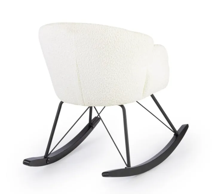 Bizzotto Poltrone E Chaise Longue>SEDIA A DONDOLO EFFETTO BOUCLE' BIANCA - SIBILLA