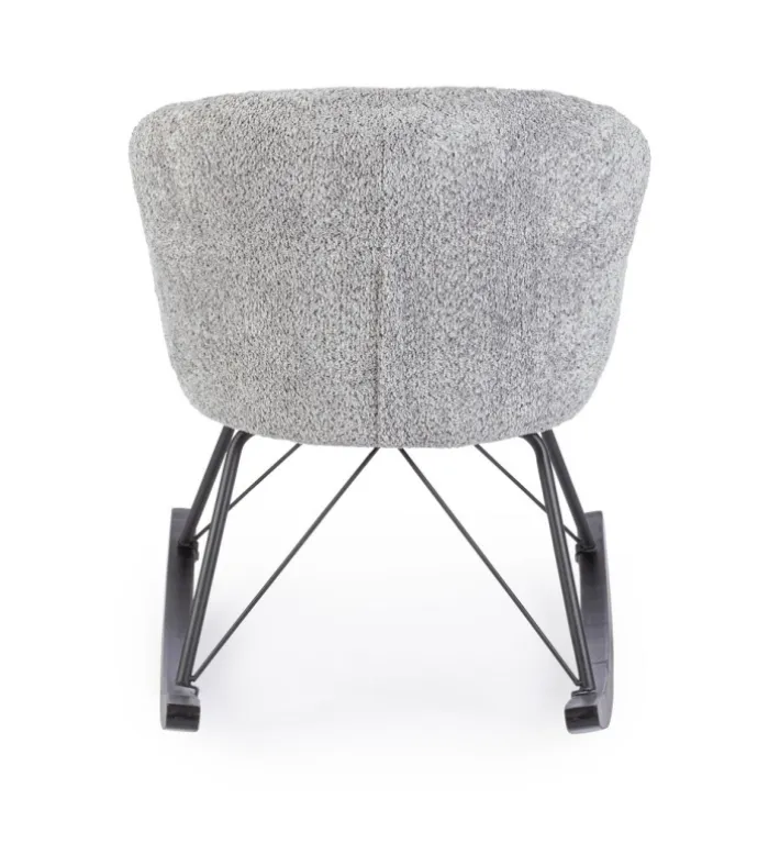 Bizzotto Poltrone E Chaise Longue>SEDIA A DONDOLO EFFETTO BOUCLE' GRIGIO CHIARO - SIBILLA