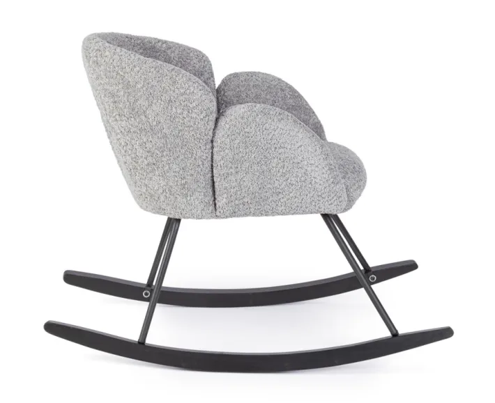 Bizzotto Poltrone E Chaise Longue>SEDIA A DONDOLO EFFETTO BOUCLE' GRIGIO CHIARO - SIBILLA