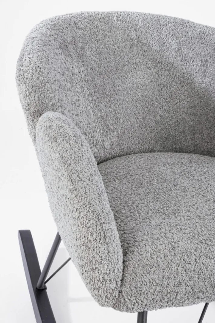 Bizzotto Poltrone E Chaise Longue>SEDIA A DONDOLO EFFETTO BOUCLE' GRIGIO CHIARO - SIBILLA