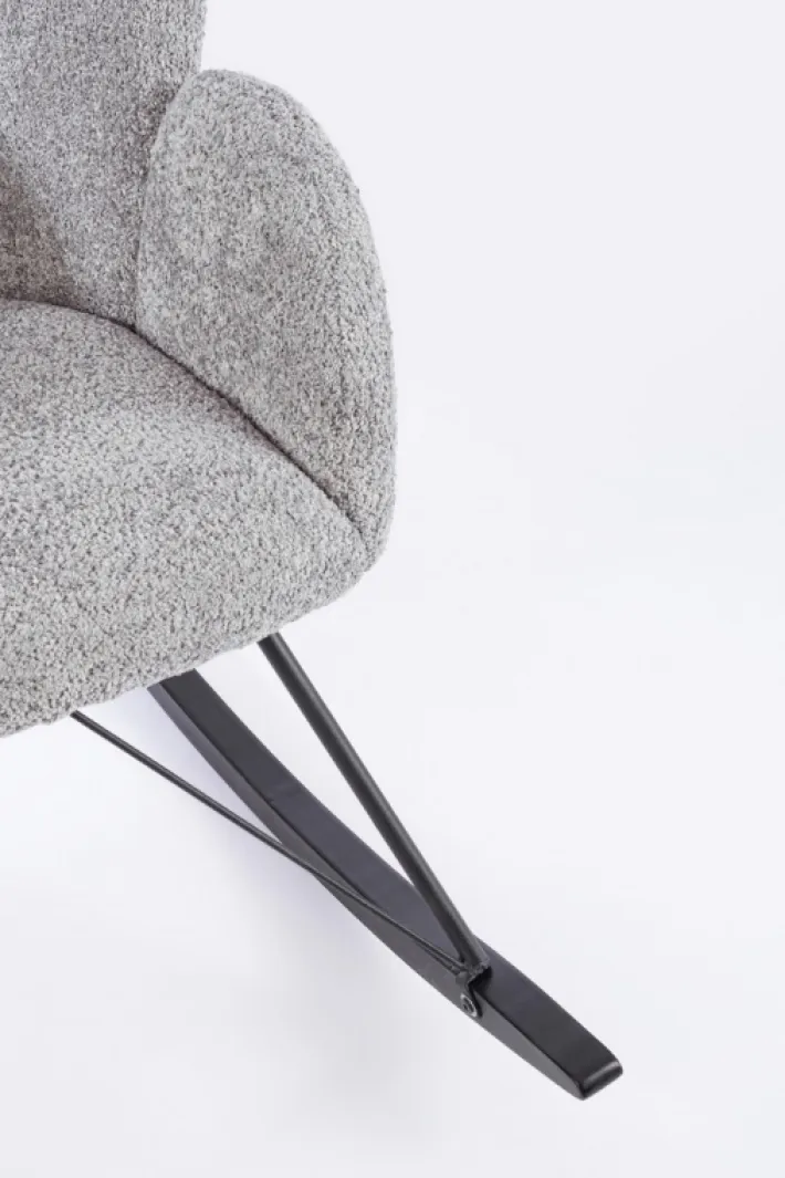 Bizzotto Poltrone E Chaise Longue>SEDIA A DONDOLO EFFETTO BOUCLE' GRIGIO CHIARO - SIBILLA
