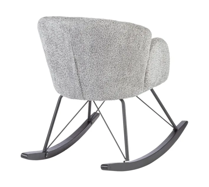 Bizzotto Poltrone E Chaise Longue>SEDIA A DONDOLO EFFETTO BOUCLE' GRIGIO CHIARO - SIBILLA