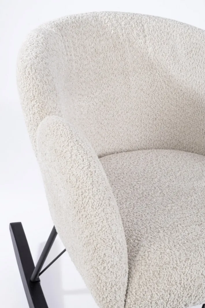 Bizzotto Poltrone E Chaise Longue>SEDIA A DONDOLO EFFETTO BOUCLE' NATURALE - SIBILLA