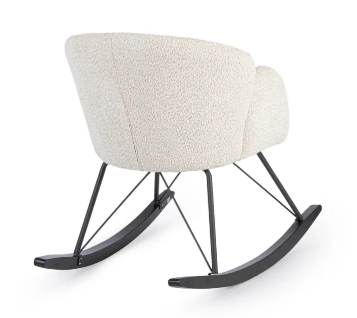 Bizzotto Poltrone E Chaise Longue>SEDIA A DONDOLO EFFETTO BOUCLE' NATURALE - SIBILLA