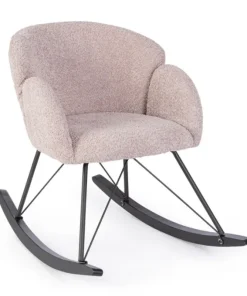 Bizzotto Poltrone E Chaise Longue>SEDIA A DONDOLO EFFETTO BOUCLE' ROSA ANTICO - SIBILLA