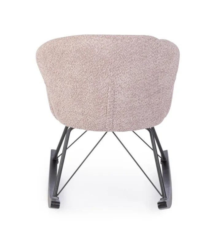 Bizzotto Poltrone E Chaise Longue>SEDIA A DONDOLO EFFETTO BOUCLE' ROSA ANTICO - SIBILLA