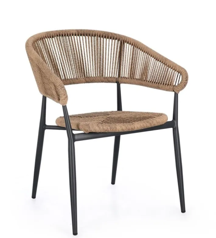 Bizzotto Sedie>SEDIA C-BR ALGAIDA ANTRACITE/NATURAL