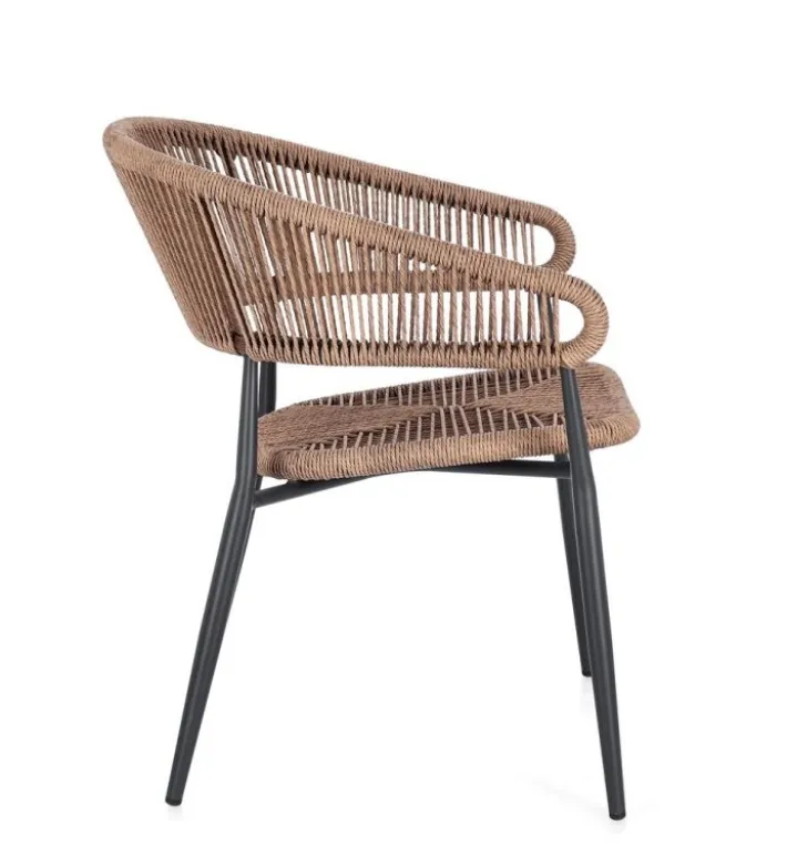 Bizzotto Sedie>SEDIA C-BR ALGAIDA ANTRACITE/NATURAL
