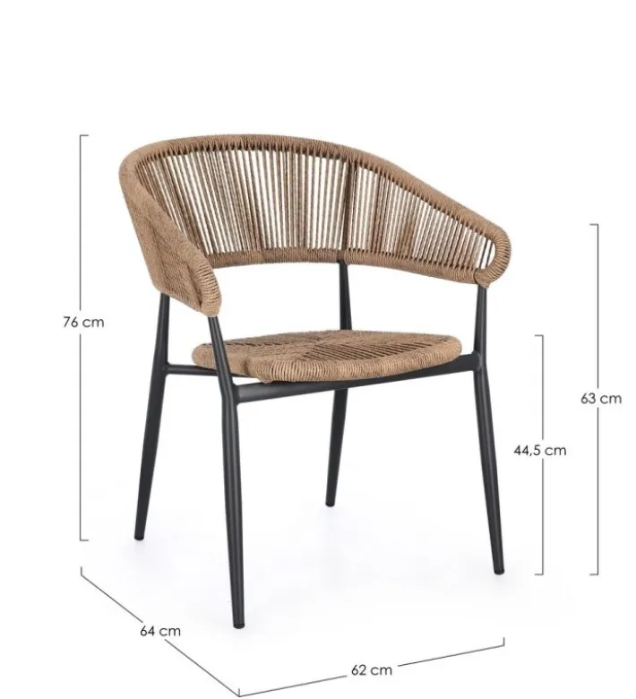 Bizzotto Sedie>SEDIA C-BR ALGAIDA ANTRACITE/NATURAL