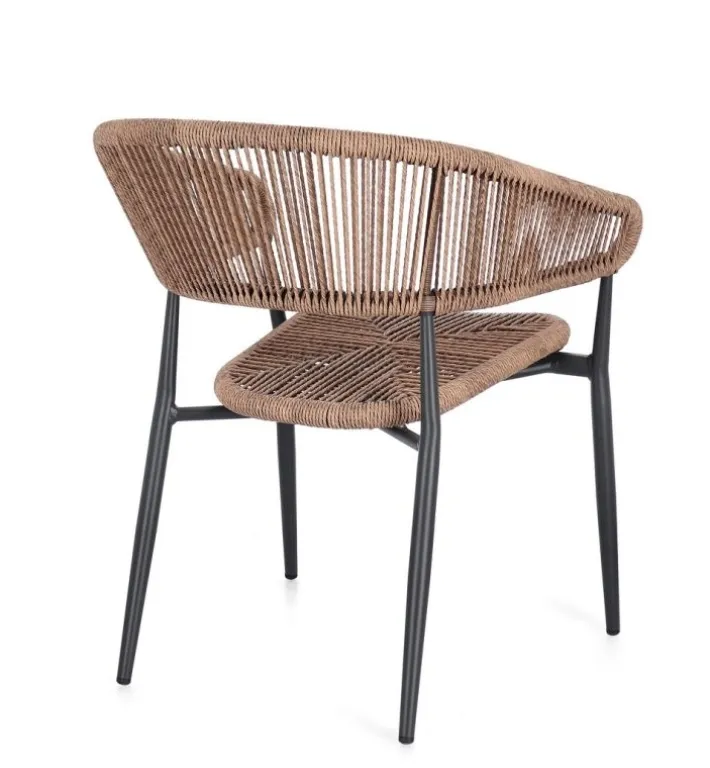 Bizzotto Sedie>SEDIA C-BR ALGAIDA ANTRACITE/NATURAL