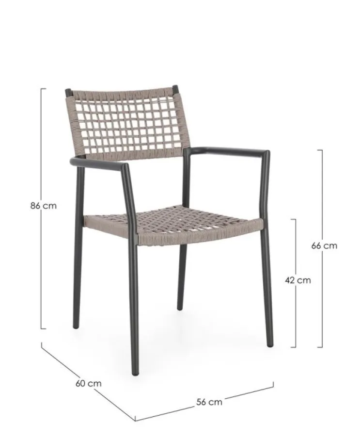 Bizzotto Sedie>SEDIA C-BR CALETA ANTRACITE/KHAKI