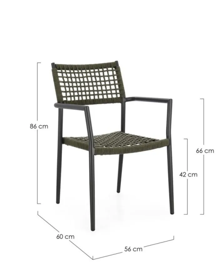Bizzotto Sedie>SEDIA C-BR CALETA ANTRACITE/VERDE