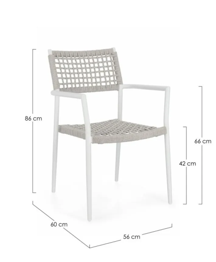 Bizzotto Sedie>SEDIA C-BR CALETA BIANCO