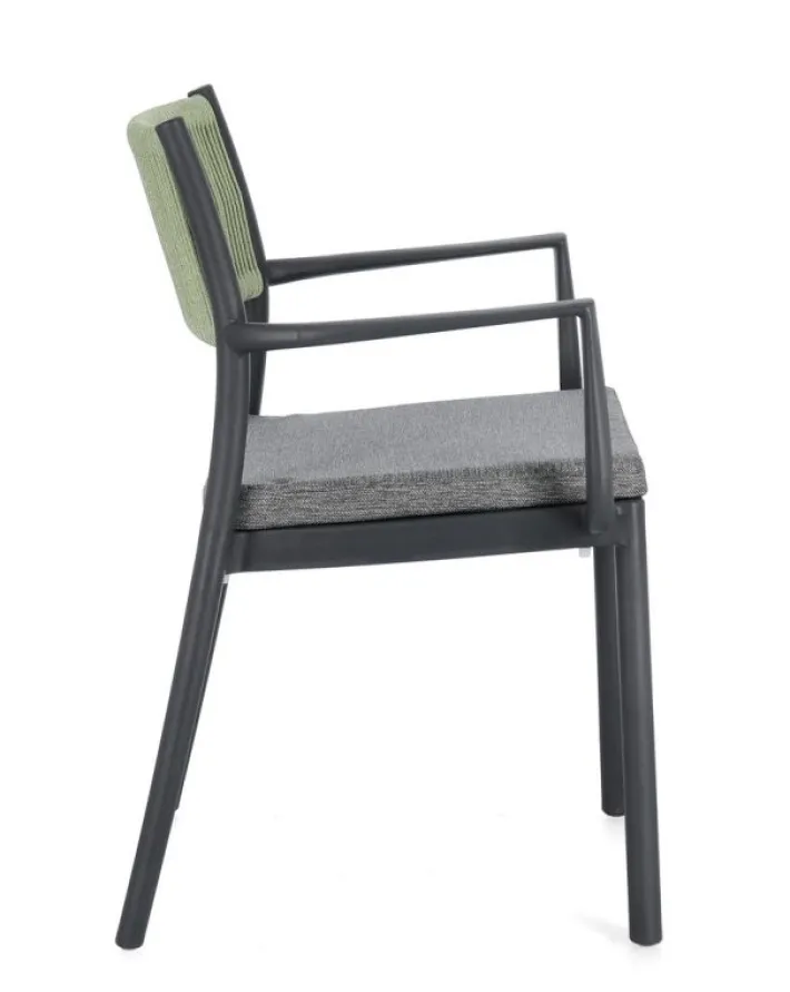 Bizzotto Sedie>SEDIA C-BR C-C ALVIN ANTRACITE/VERDE