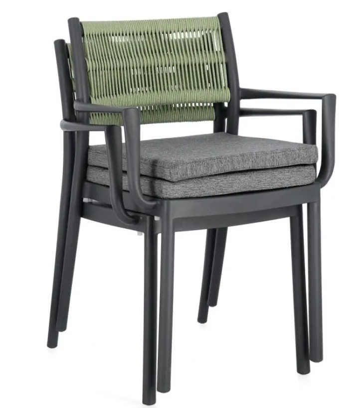 Bizzotto Sedie>SEDIA C-BR C-C ALVIN ANTRACITE/VERDE